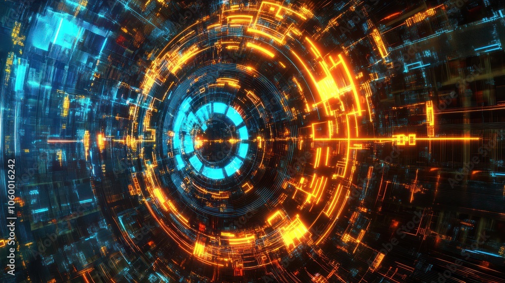 Obraz premium Abstract Digital Tunnel