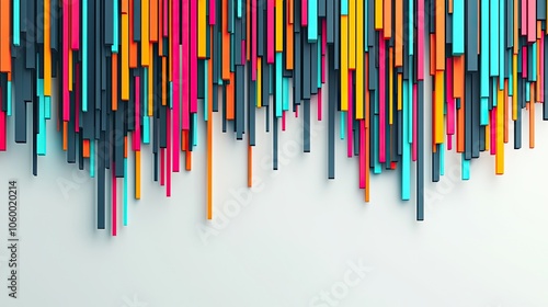 Colorful abstract vertical lines on a white background, creating a vibrant and dynamic visual effect.