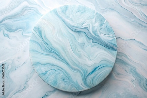 Smooth, rounded marble surface with intricate swirling patterns of pale blue and white hues, white, marble texture, mineralogy, pale blue, abstract photo