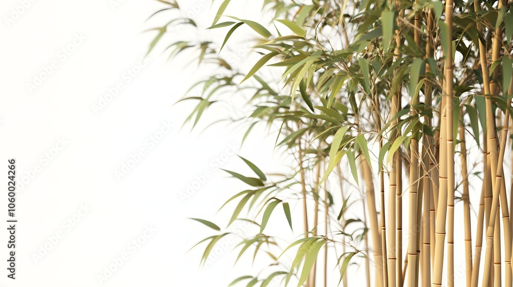 Fototapeta premium Bamboos isolated on the white background.
