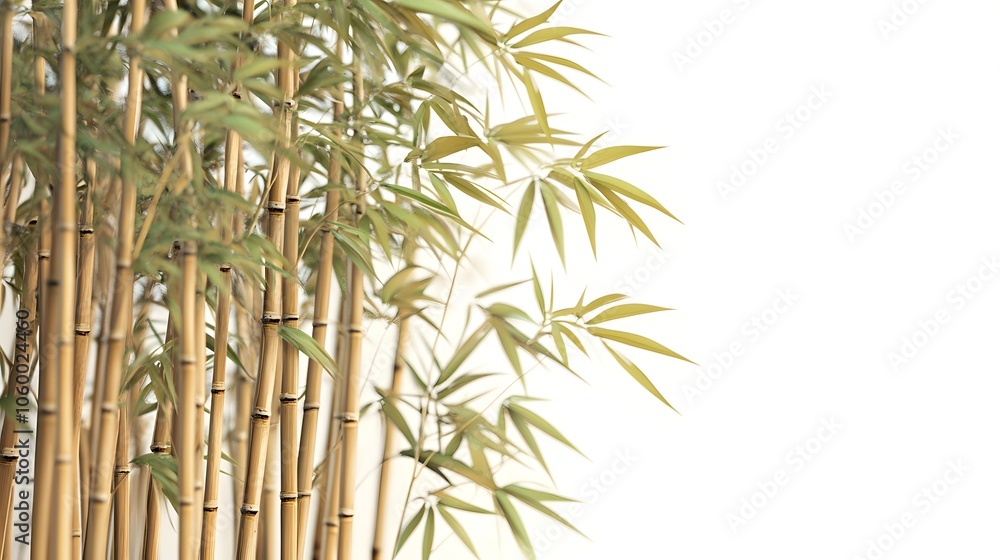 Naklejka premium Bamboos isolated on the white background.