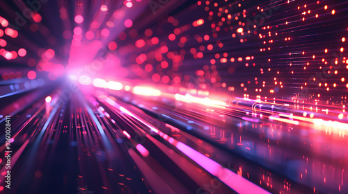 Future technology line background and light effect, cyberpunk style background material with a sense of technology