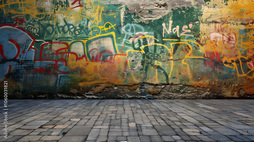 Naklejka premium graffiti wall abstract background