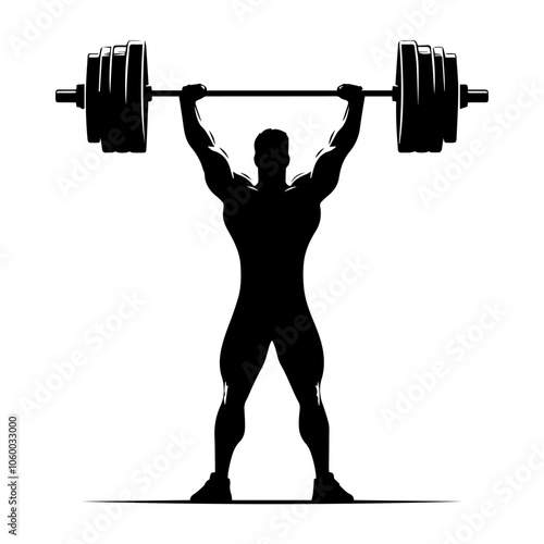 Weightlifting Silhouette Vector Illustration