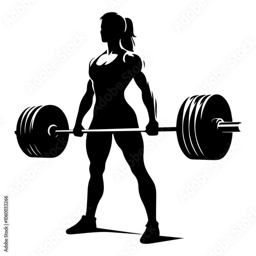 Weightlifting Silhouette Vector Illustration