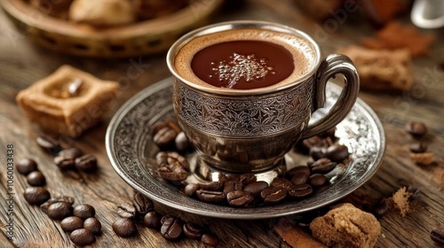 A picture of Turkish coffee being served