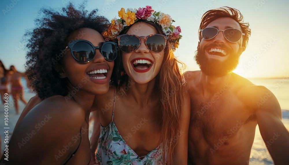 Happy friends enjoying summer. Happy friends enjoying summer.