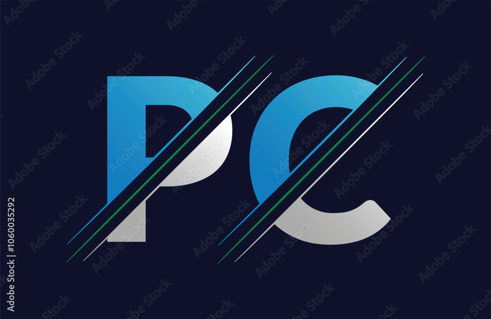 pc Letter logo design vector template. pc Letter logo design vector template.