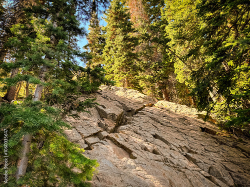 Sloped Rock Along the Trail at Silver Lake