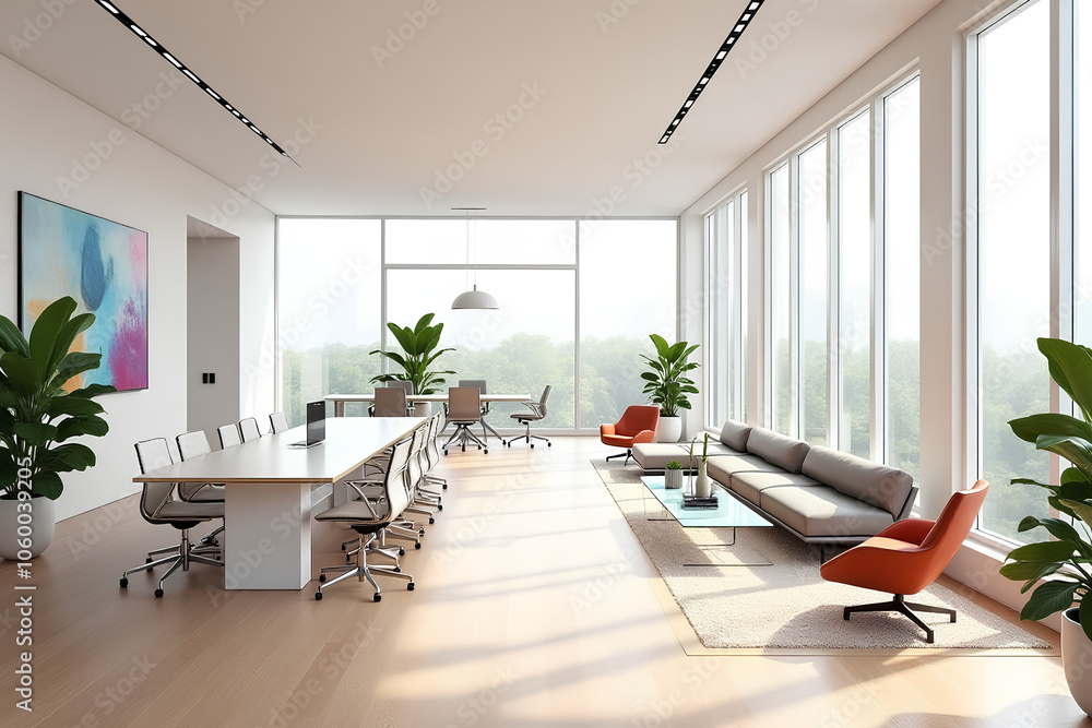 Fototapeta premium modern white business office with lots of light