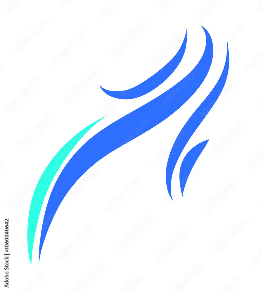Fototapeta premium blue wave abstract icon