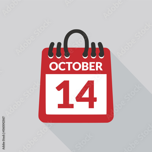 October 14 Calendar icon vector illustration.