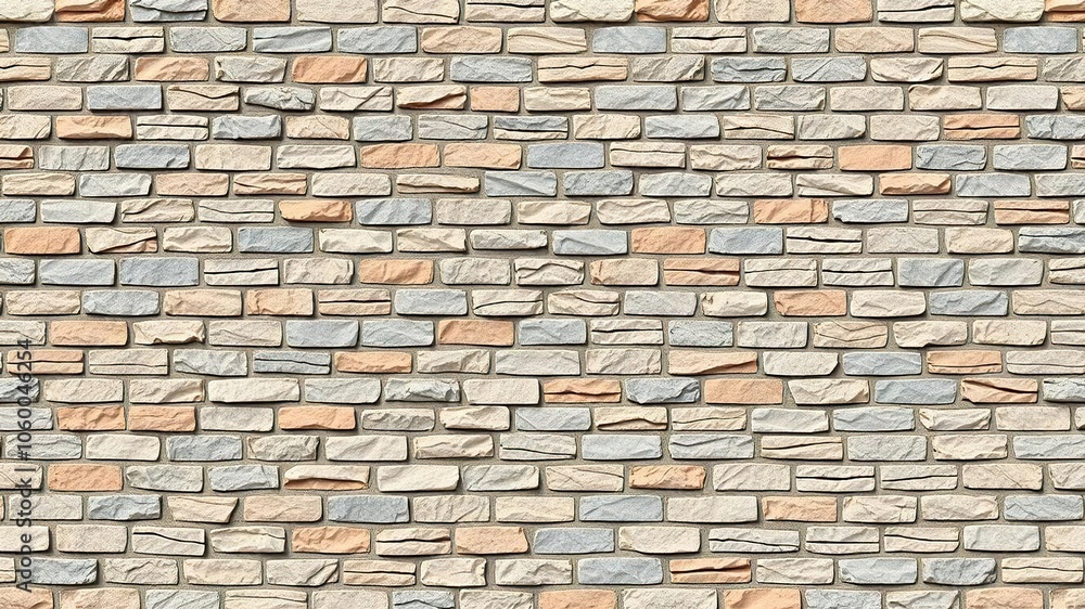 Naklejka premium Seamless pattern of rough textured blocks in various shades of grey and beige, stones, pattern, background