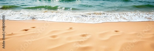 Soft sandy texture on a beach with small grains and gentle ripples, water, summer photo