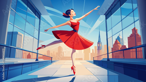 
 Save to Library
 Download Preview
 Preview Crop
 Find Similar
 
File #:  217534184
Ballerina. Young graceful woman ballet dancer, dressed in professional outfit, shoes and red weightless skirt is de