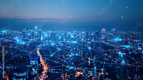 Smart City and network connection concept