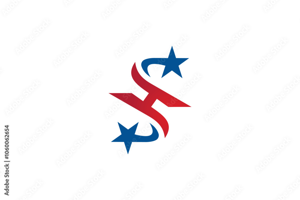 Obraz premium H Star logo vector design template