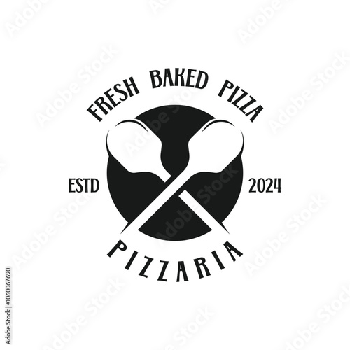 Pizza Logo Template Design Vector, Emblem, Design Concept, Creative Symbol, Icon. this logo suitable for fast food logo especially Pizza Restaurant.