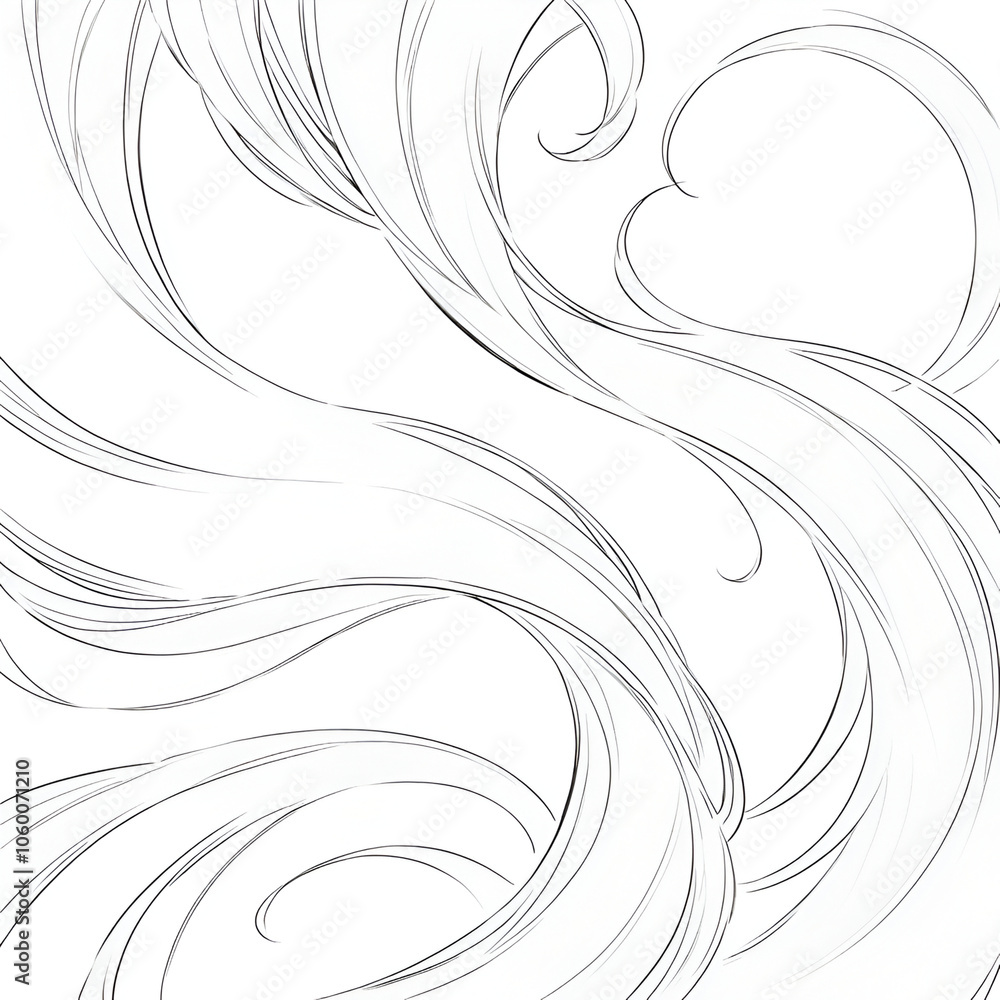 Fototapeta premium Abstract swirling black lines texture background. 5000x5000 px.
