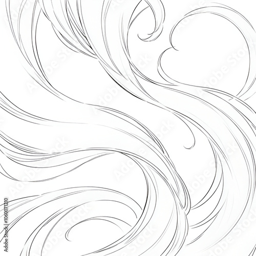 Abstract swirling black lines texture background. 5000x5000 px. photo