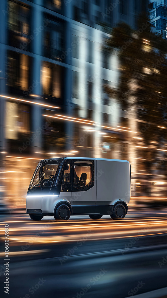 Fototapeta premium Delivery truck with blank white board for mockup