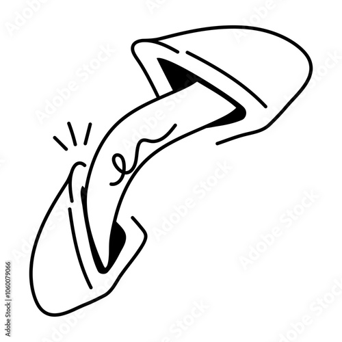 Doodle icon of a fortune cookie with a fortune slip peeking out

