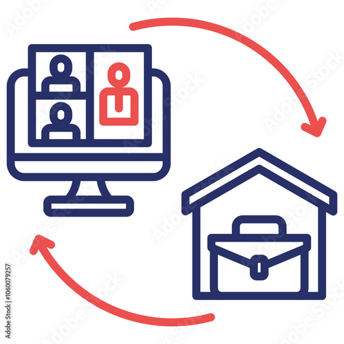 Hybrid Work Icon