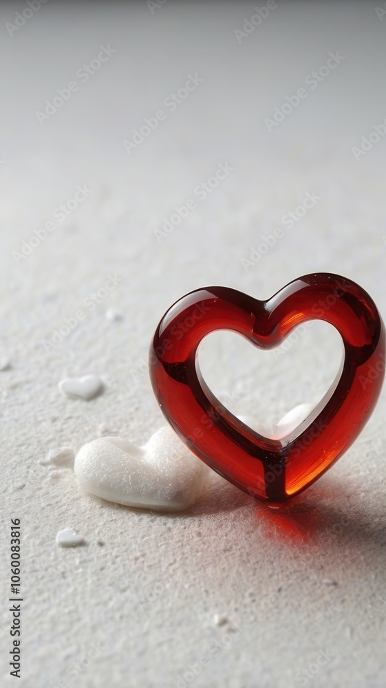 Fototapeta premium heart, love, valentine, symbol, romance, day, red, shape, vector, romantic, 3d, passion, decoration, illustration, valentines, holiday, design, card, icon, celebration, gift, wedding, sign