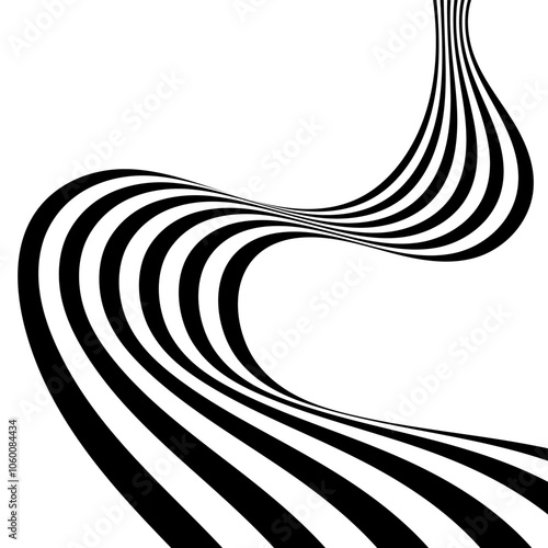 Abstract perspective line in black color