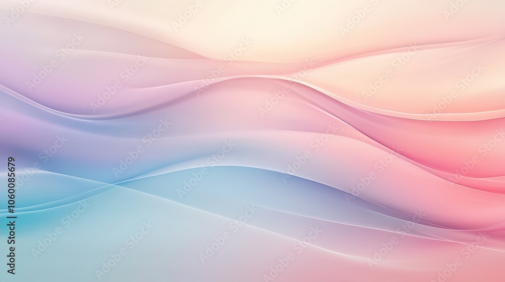 Obraz premium Serene Wave Pattern on Transparent Abstract Background with Colorful Gradient - Peaceful Water Ripples and Flowing Design Concept