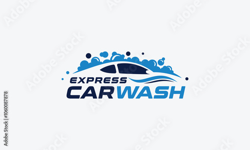Car wash logo design vector template
