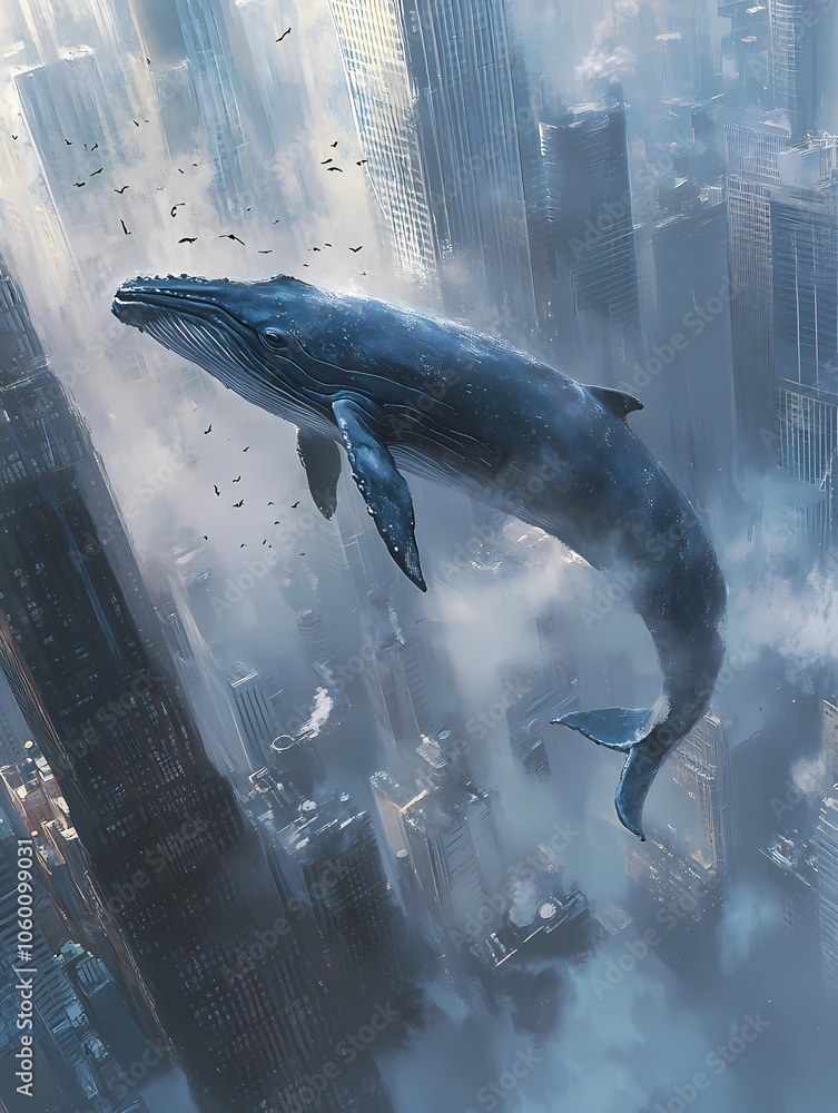 Fototapeta premium Whales in the Sky