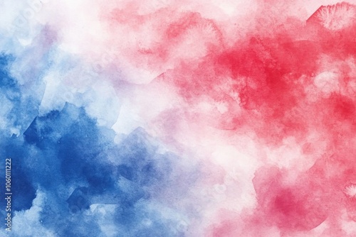 Watercolor Veterans Day background with soft hues blending red, white, and blue, creating an artistic and elegant appearance photo