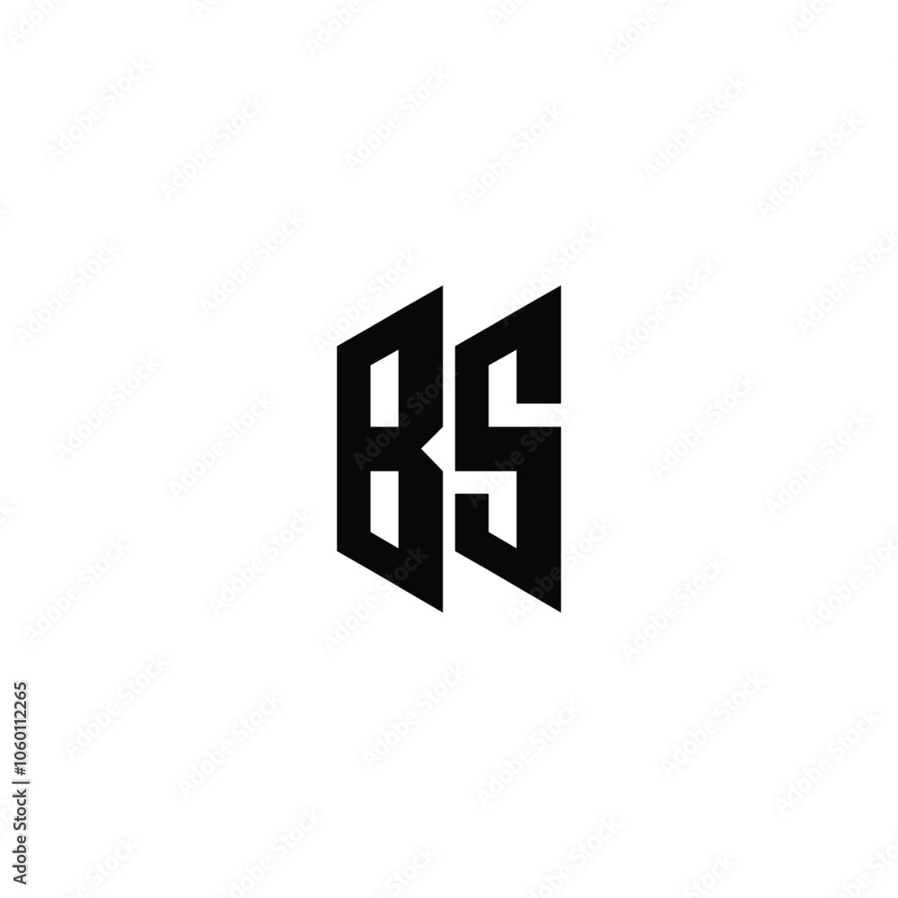 Obraz premium BS monogram logo design letter text name symbol monochrome logotype alphabet character simple logo