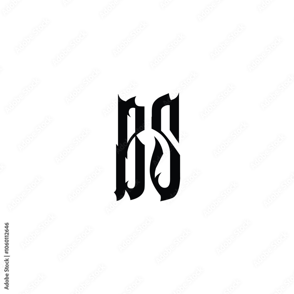 Obraz premium BS monogram logo design letter text name symbol monochrome logotype alphabet character simple logo