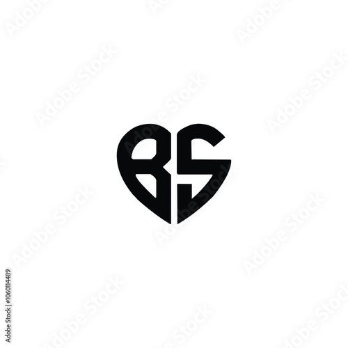 BS monogram logo design letter text name symbol monochrome logotype alphabet character simple logo