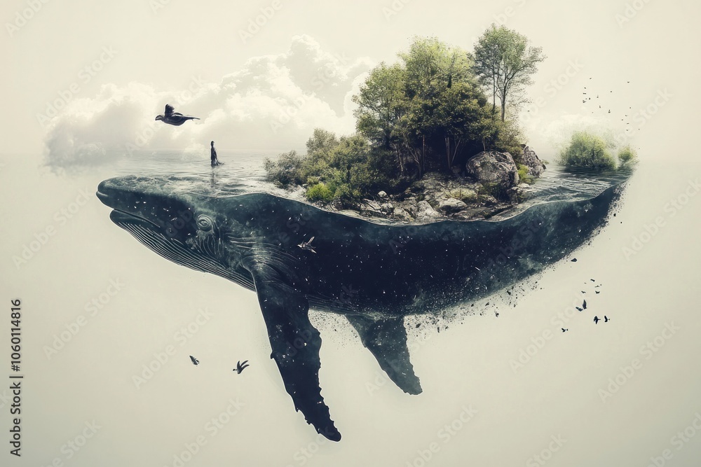 Obraz premium Surreal photography showcasing a blend of real-world scenes and imaginative, surreal distortions