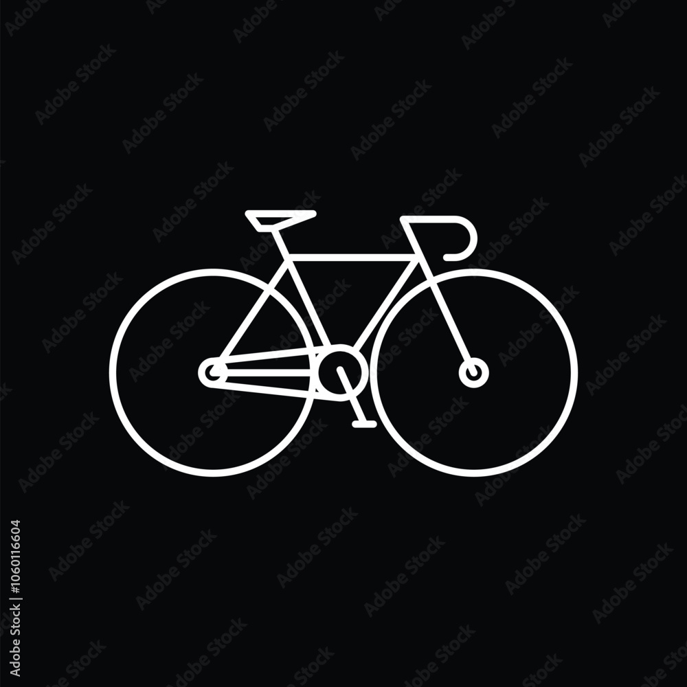 Fototapeta premium Bicycle icon isolated on black background. Vector illustration.