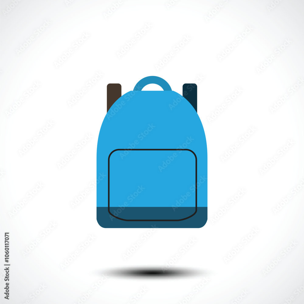 Obraz premium Blue school backpack icon. Back to school. Vector illustration.