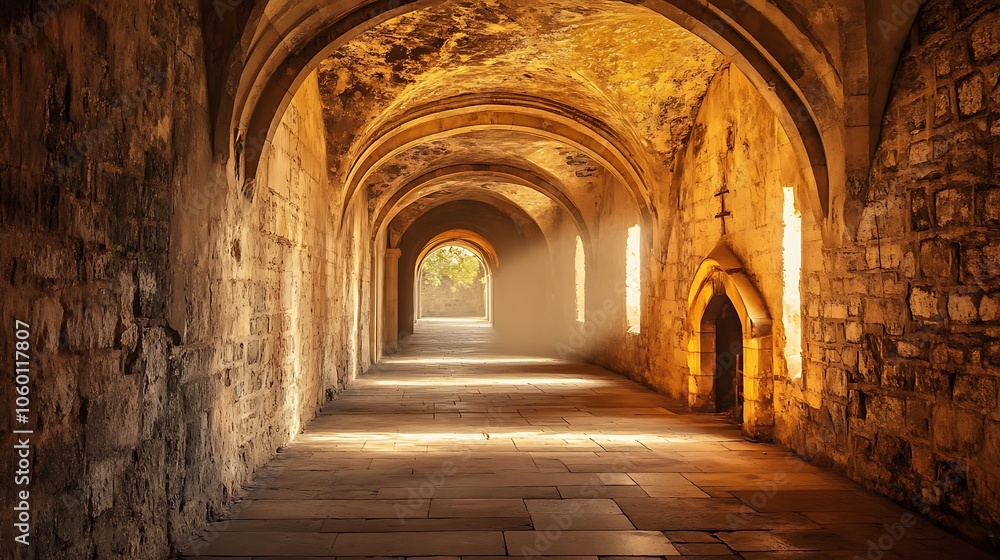 Obraz premium Exploring the serene beauty of an ancient stone archway