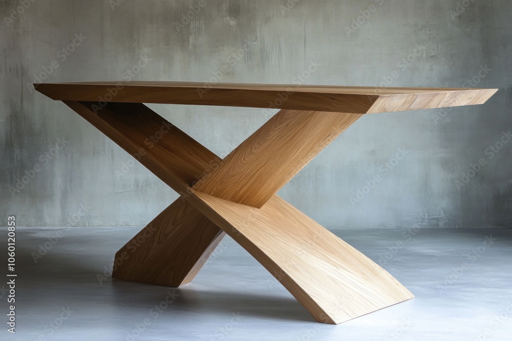 Modern oak table with a minimalist design, highlighting its clean lines and natural wood finish for contemporary interiors