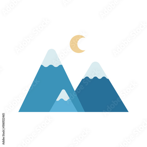 mountains winter flat icon