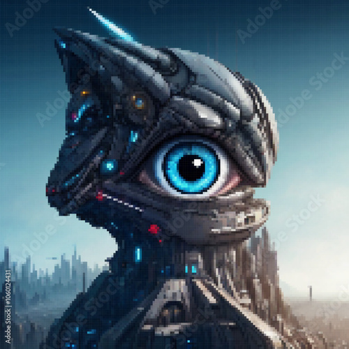 Large futuristic building w...