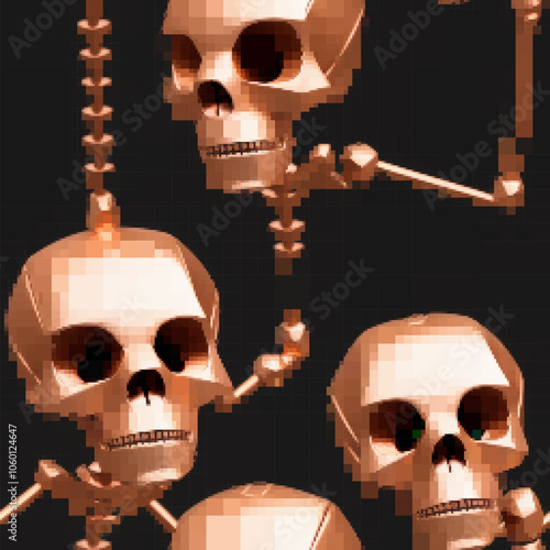 Metallic Skull and bones, S...