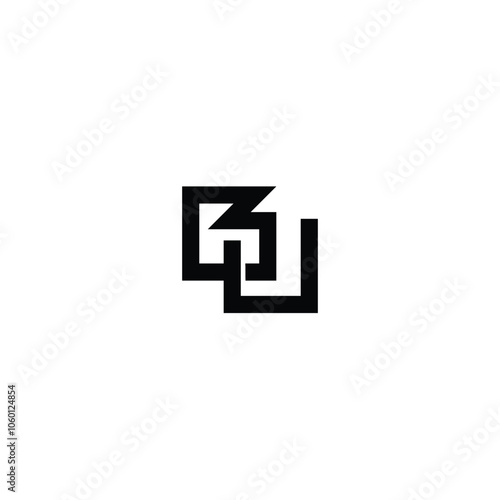 BU monogram logo design letter text name symbol monochrome logotype alphabet character simple logo