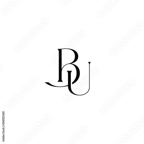 BU monogram logo design letter text name symbol monochrome logotype alphabet character simple logo