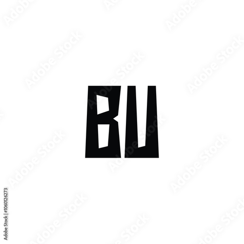 BU monogram logo design letter text name symbol monochrome logotype alphabet character simple logo