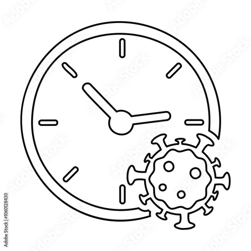 Virus Pandemic Time Icon In Outline Style