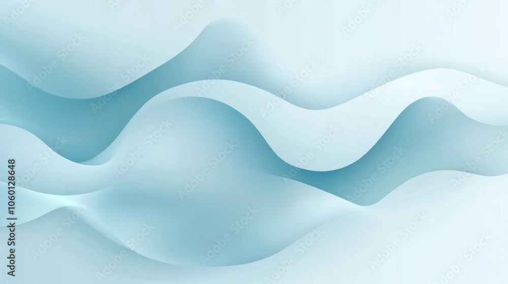 Abstract background with flowing wavy lines in light blue and white color. Abstract background with flowing wavy lines in light blue and white color.