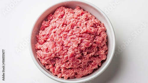 Ultraclear shot of ground beef texture with intricate marbling, fresh and organic appearance, food photography photo